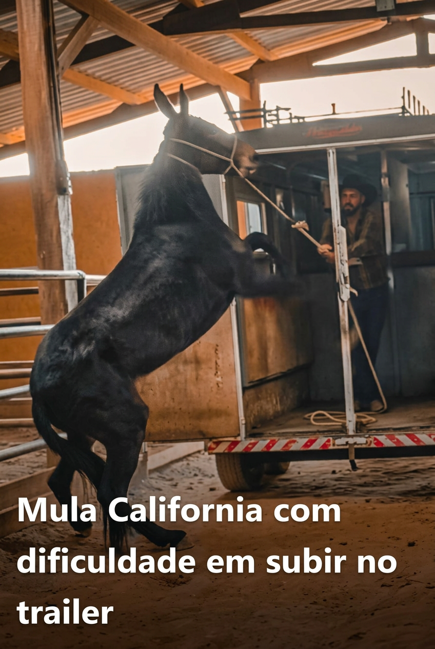 Módulo 8: Mula Califórnia com dificuldade em subir no trailer