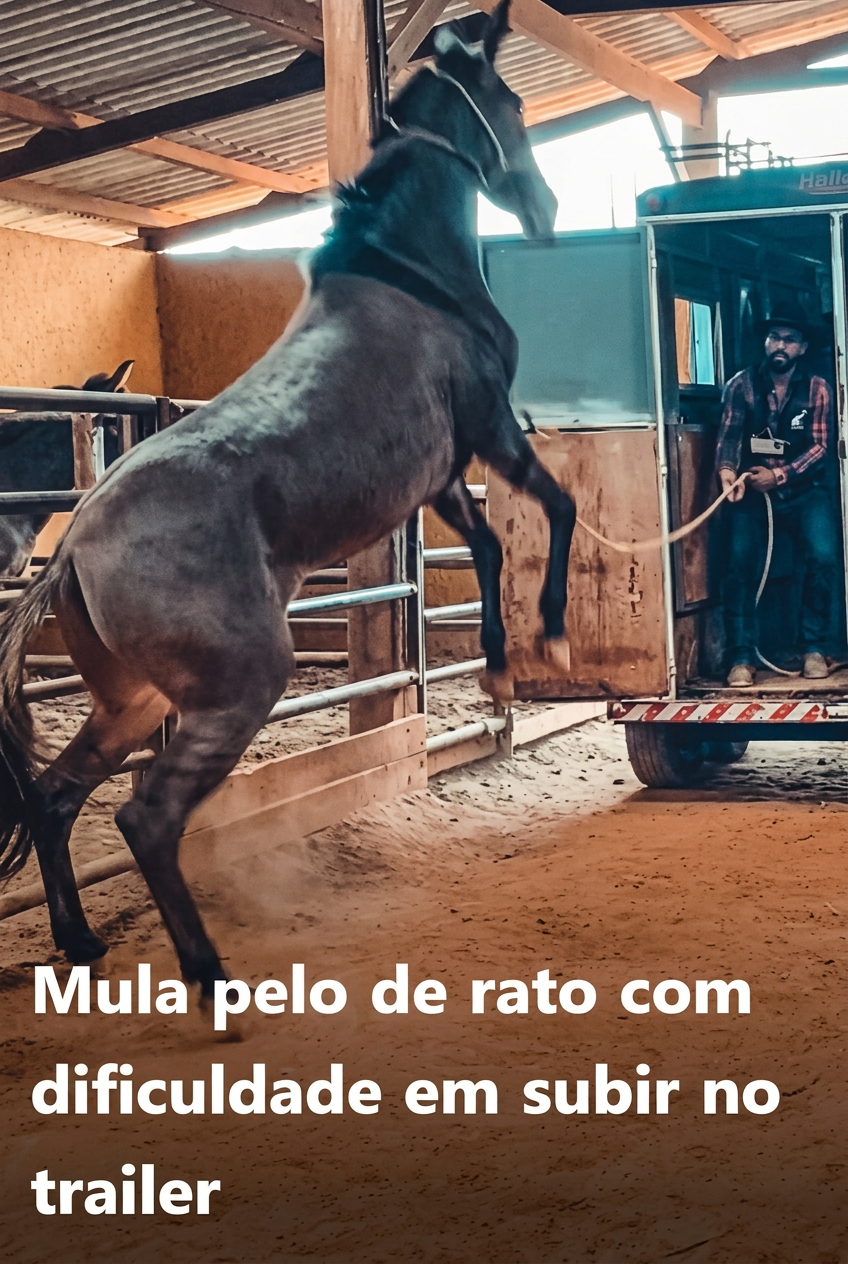 Módulo 9: Mula pelo de rato com dificuldade em subir no trailer